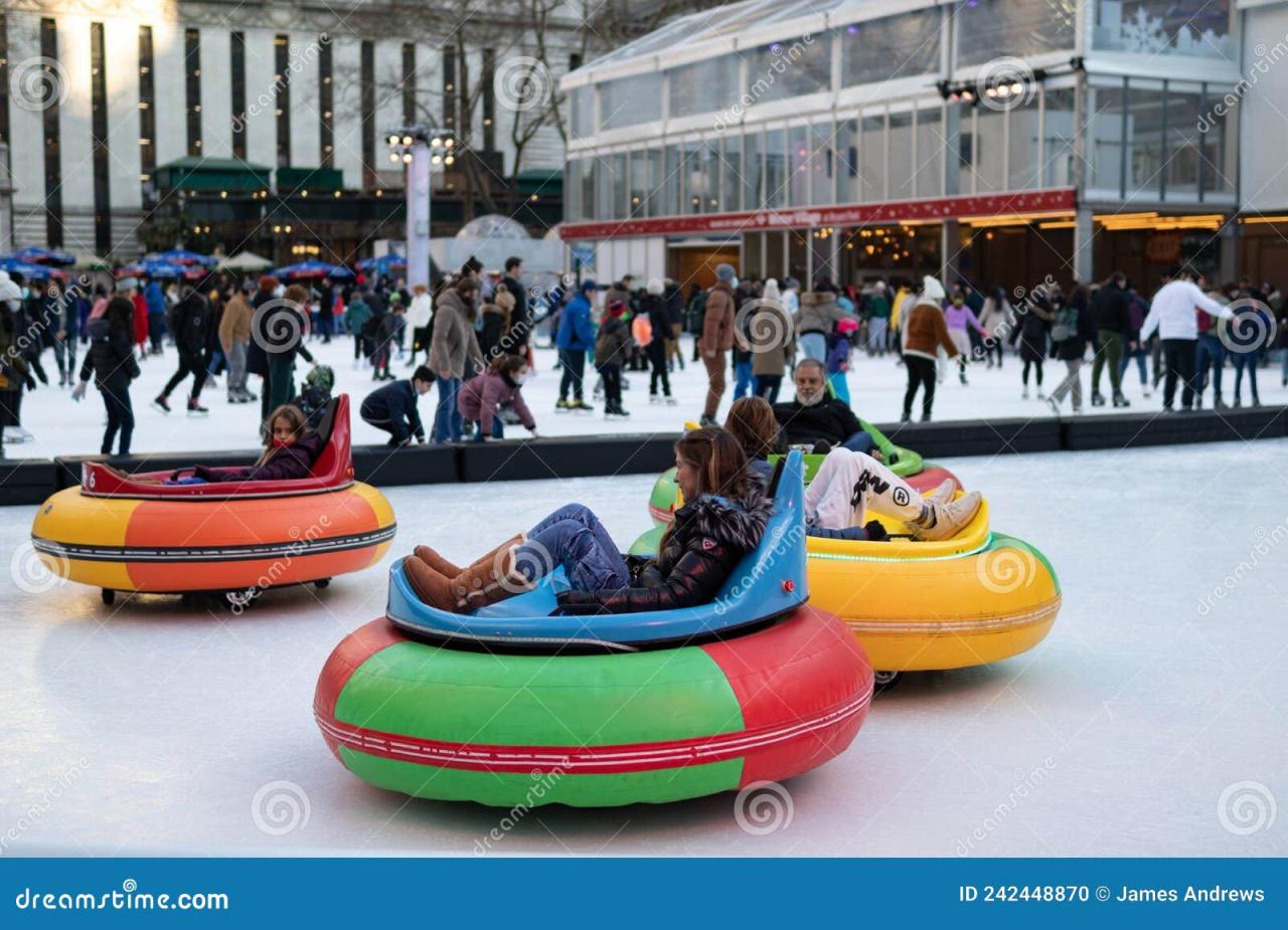 Bumper cars bryant park ice york
