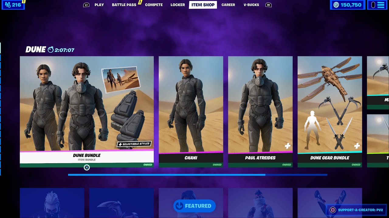Dune fortnite skins